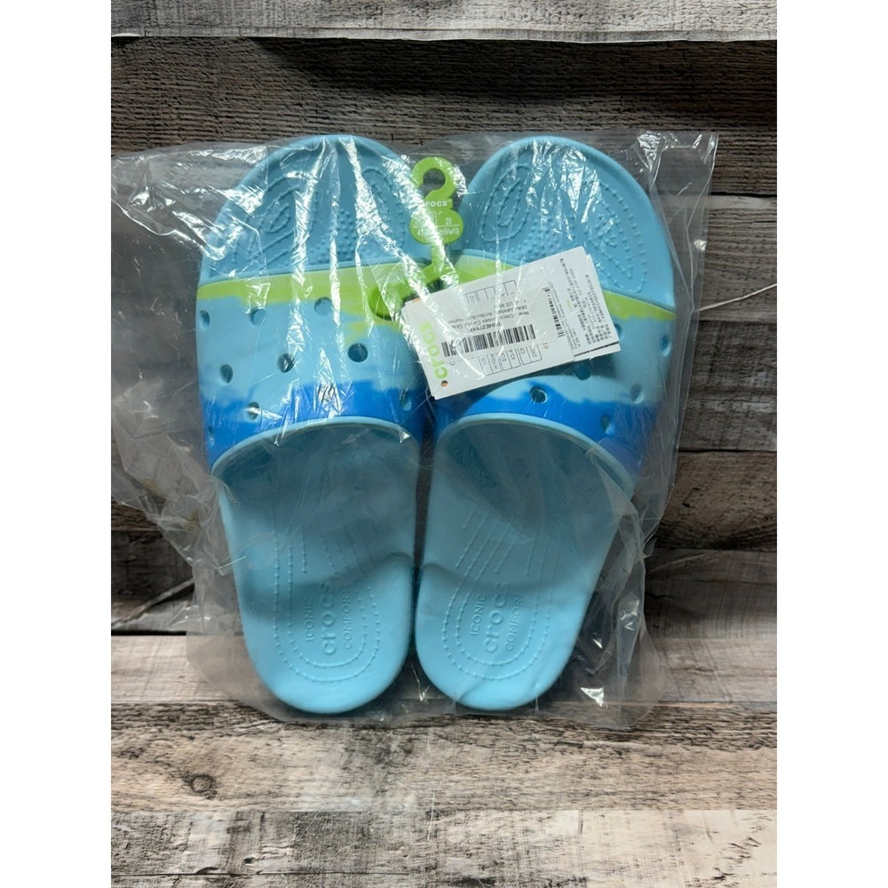 New Crocs Unisex Classic Slide Sandals Blue Men Size 10